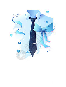 蓝色领带与衬衫父亲节创意插图图片