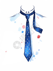 蓝色领带与衬衫父亲节创意插图背景图片
