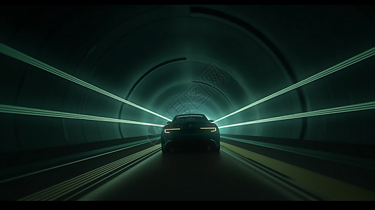 行驶在隧道里的超跑背景图片