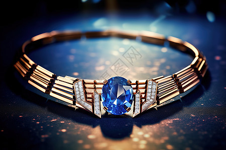 蓝宝石项链珠宝杂志照片图片