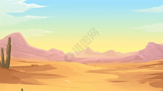 荒野黄土沙漠风景背景图片