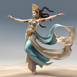 中国神话敦煌优雅飞天舞蹈图片