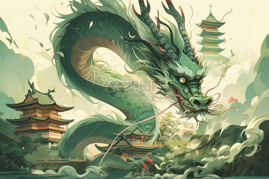 中国风端午节海报乘风破浪的青龙图片