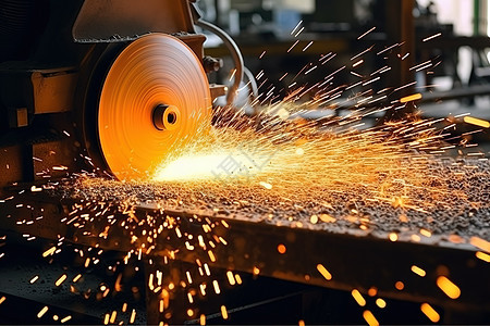 制造业重工业工厂打磨钢铁金属图片