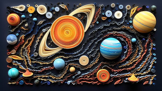 太阳系与星球手工衍纸图片