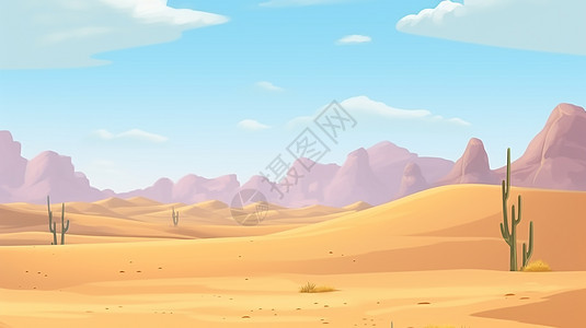 稀疏的植被沙漠场景背景图片
