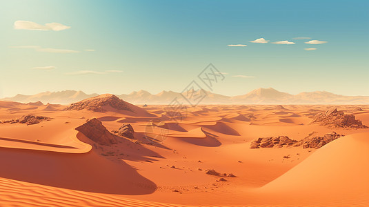 沙丘黄沙大漠风景图片