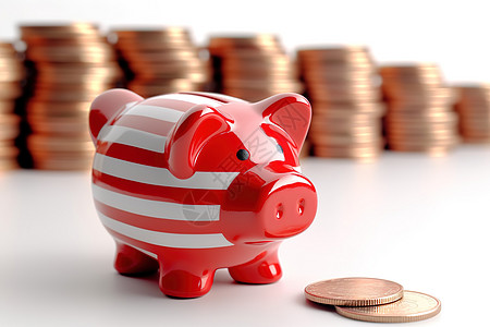 3D图标小猪储钱罐图片