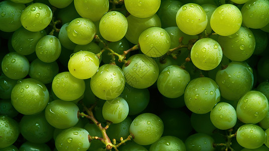 绿色葡萄新鲜水果实拍背景图片