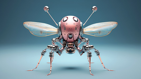 带翅膀的机器卡通昆虫图片