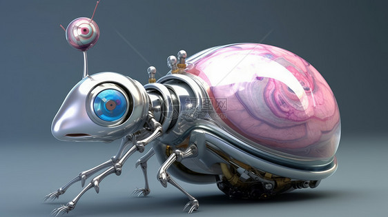 机器科幻金属蜗牛图片
