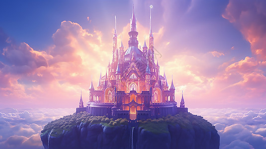 炫彩城堡建筑背景图片