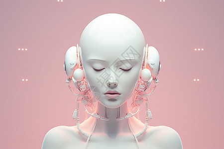 美女白色机器人风格未来智能图片