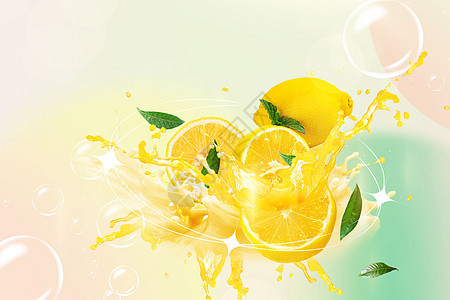 夏日柠檬背景背景图片