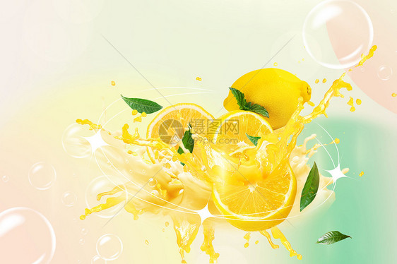 夏日柠檬背景图片