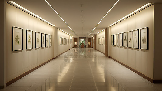 展示丰富的中医文化遗产走廊图片