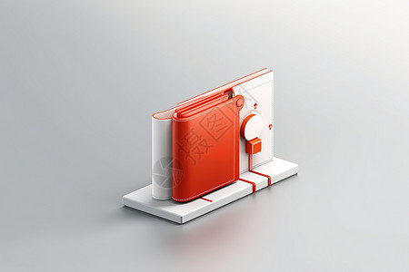 红色钱包金融3D图标背景图片