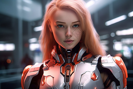 人工AI智能年轻女性机器人图片