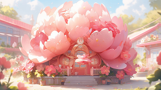 超大粉色花朵背景图片