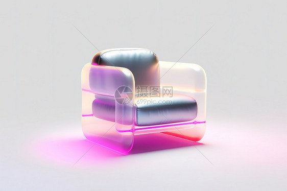 3d微型概念扶手椅图标图片