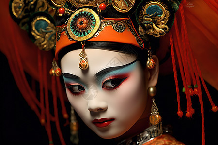 戏曲人物中国风格背景图片