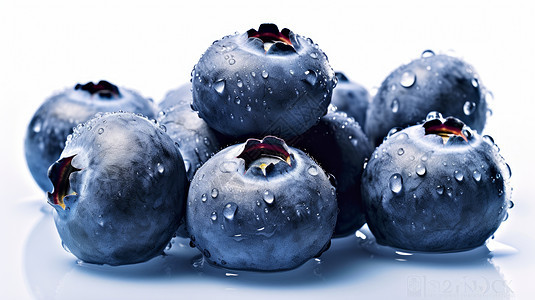 有水珠的蓝莓水果图片