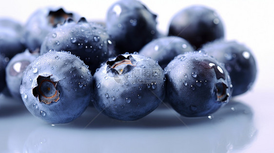 新鲜的紫色水果小蓝莓数字艺术图片