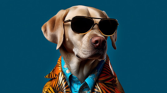 戴墨镜穿西装酷酷的狗图片