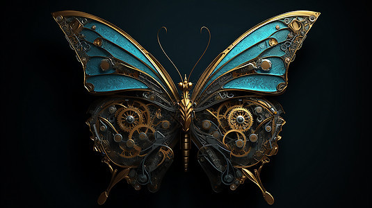 机械金属蝴蝶图片