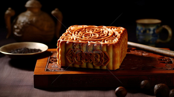 中式传统节日月饼图片