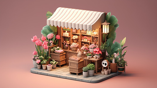 等距3D花店图片