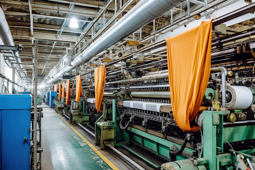 纺织厂内部生产流水线图片