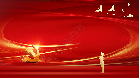 红色党建背景大气红色建党节设计图片