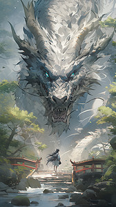 动漫中的巨龙神兽背景图片
