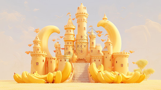 立体卡通香蕉城堡图片