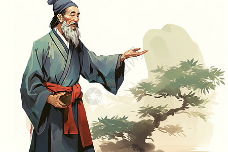 中国古代大夫职业形象背景图片