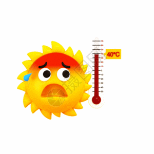 避暑夏季高温太阳表情GIF高清图片
