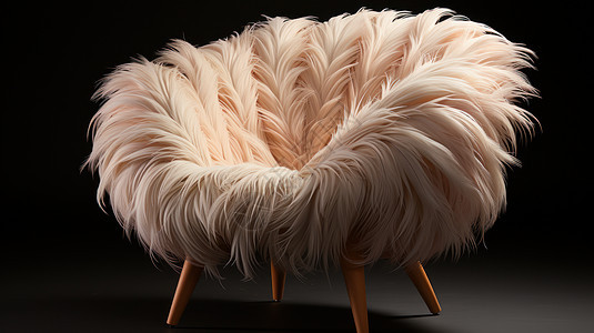 粉色长羽毛单人沙发椅创意家具图片