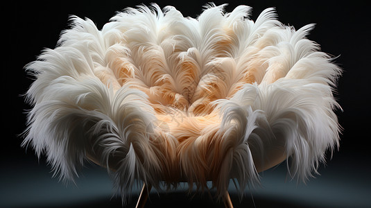 米色飘逸的羽毛沙发椅创意家具图片