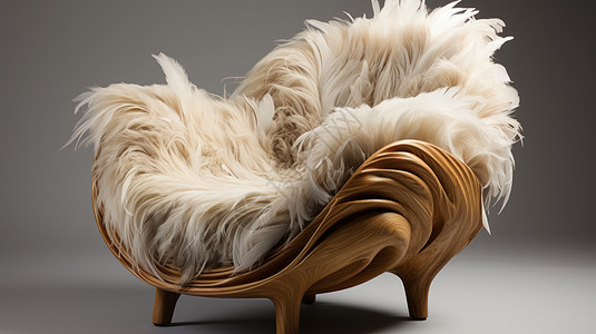 高贵华丽的羽毛坐垫实木沙发椅图片