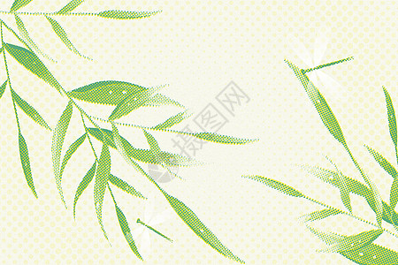 绿色树叶创意半调网屏背景图片