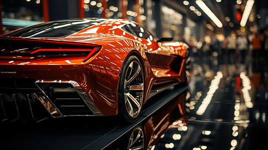 时尚红色高反光漆面汽车图片