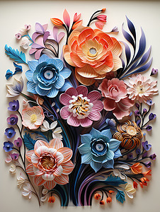 立体花卉艺术品图片