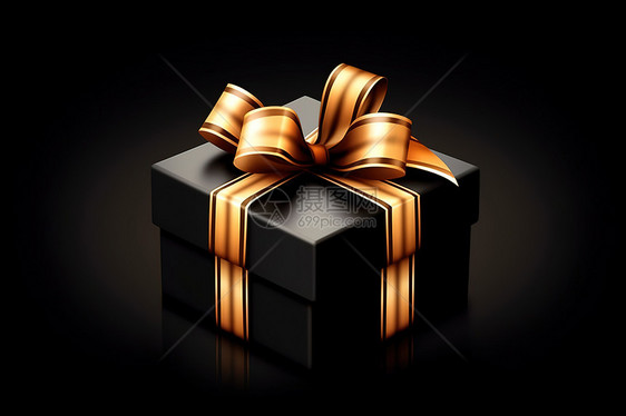 黑色的礼物盒七夕情人节礼物图片