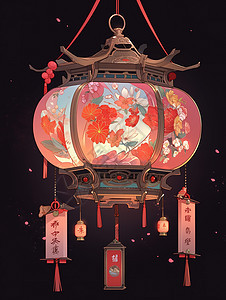 中秋节中国风花灯背景图片