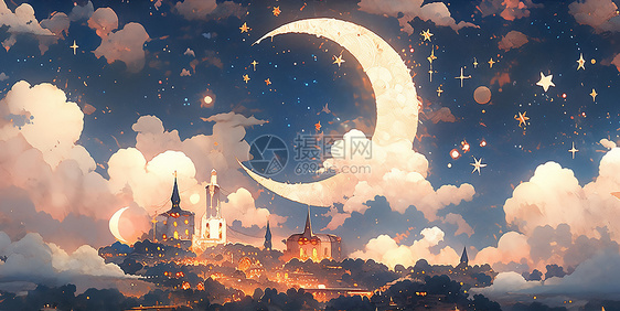 浪漫月亮城堡图片