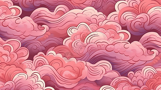 粉红色的中国祥云图案图片