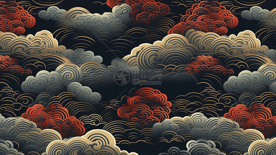 中国祥云图案纹理抽象设计图片