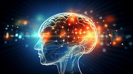半导体芯片信息技术大脑高科技概念图图片