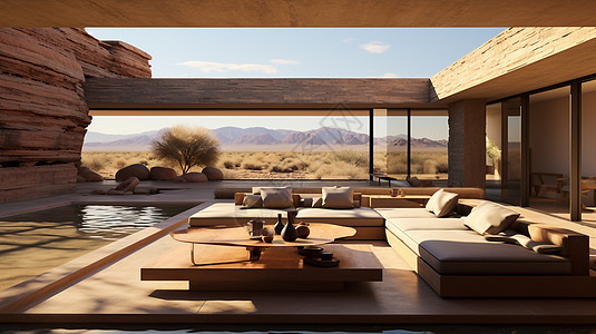 简约沙漠橡木别墅创意设计图片